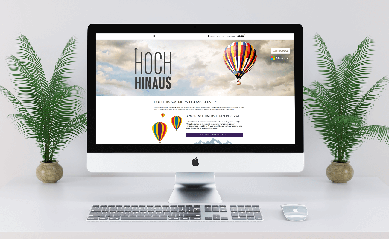 Also Hoch Hinaus Kampagne Webseite Magazin KOMMUNIKATION LOHNZICH Mac